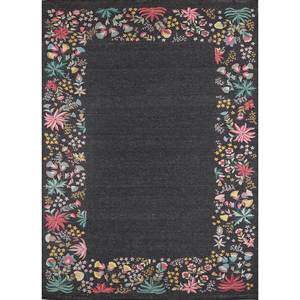 พรมลายดอกไม้สีเบจและสีน้ำตาลแบบทอแบนจากขนสัตว์ ยี่ห้อ Aprezo สำหรับบ้านและทางเดิน พรมทรงสี่เหลี่ยมผืนผ้าจากปอกระเจา รุ่น PDWL-60 (EM)-Jaipur Rugs US - Product Image 1