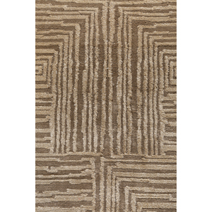 พรมอะคริลิคถักมือสีเบจและสีน้ำตาลลายเรขาคณิตสำหรับห้องนั่งเล่น พรมปูพื้นรูปทรงสี่เหลี่ยมผืนผ้าสำหรับห้องโถง-รุ่น Aiar-3013 - Product Image 3