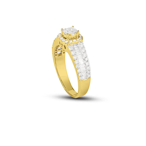 Alta calidad de lujo 14K oro Baguette diamante compromiso boda anillo estilo HipHop diamante Natural-joyería fina - Product Image 4