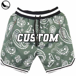 Shorts de basketball pour hommes, vierges, personnalisables, en toile non tissée, à taille élastique, coupe mi-haute, unis, décontractés, pour sublimation, vente en gros - Product Image 1