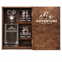 Decantador de Whisky de Vidrio Transparente Cuadrado con Logotipo Personalizado, Juego de Decantador de Licor con 2 Vasos de Whisky para Bodas, Precio al por Mayor