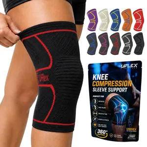 Genouillère de sport UFlex pour hommes et femmes (taille unique/M: 16,5"-19"/Rouge) - Product Image 1