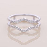 Bague de mariage de luxe pour femme Avina Jewels, diamant rond brillant courbé certifié IGI, plaqué rhodium, or massif 18 carats