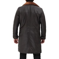 Veste en cuir trench-coat à carreaux slim fit pour homme en gros, veste à simple boutonnage, de haute qualité, couleur noire, respirante, séchage rapide