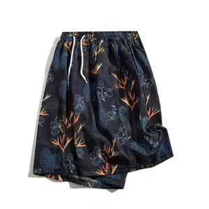 Personalizado al por mayor de alta calidad 2024 de secado rápido pantalones cortos de malla de playa estilo Hawaii poliéster pantalones cortos de mar para los hombres