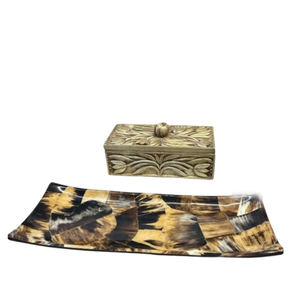 Accessoires de Table à manger en corne faite à la main de luxe de Style nordique de meilleure qualité pour plateau de service plaqué de cuisine à domicile - Product Image 1