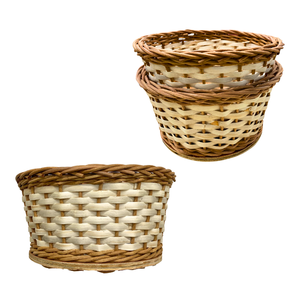 Panier de stockage de pain en rotin naturel de haute qualité panier en osier fait à la main, base en bois, exportation du Vietnam - Product Image 1