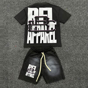 Ensemble de t-shirts et shorts d'été de haute qualité avec logo personnalisé en coton vente en gros ensemble de shorts d'été 100% coton pour hommes - Product Image 4