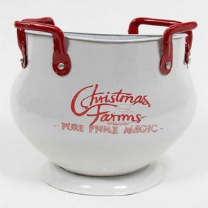 Pot de fleurs de Noël Icy Bloom en métal galvanisé pour ajouter une élégance festive à tout arrangement de jardin extérieur en hiver - Product Image 3