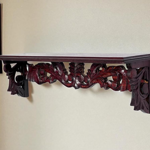 Étagère murale décorative sculptée à la main pour le salon et la décoration de patio, étagère murale décorative en bois faite à la main, pré-assemblée, décoration d'intérieur - Product Image 3