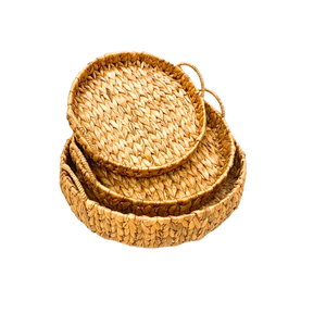 Sac en osier de jacinthe d'eau marron clair panier ovale classique tissé à la main de haute qualité Source naturelle rotin décoration de la maison - Product Image 1