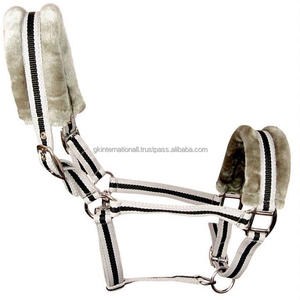 Équipement cheval personnalisé produits équestres licol de cheval en Nylon léger de luxe avec rembourrage en molleton de vison doux sur la couronne - Product Image 4