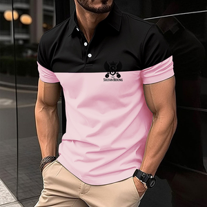 Gran oferta al por mayor, nueva camiseta POLO informal para hombre, camiseta con botones y cuello en V de negocios a la moda, camisetas de hombre a juego con colores - Product Image 3