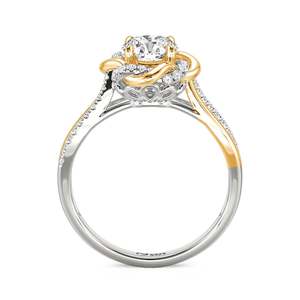 Bague de fiançailles Jeulia Two Tone Love Knot en or avec zircon rond taillé - Product Image 4