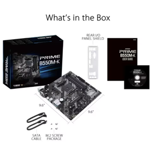 لوحة أم جديدة Prime B550M-K من AMD لمنصة AM4 Zen 3 الجيل الثالث، بتصميم Micro-ATX، تدعم ذاكرة DDR4 وPCIe 4.0 وذاكرة ECC، مع شبكة LAN سعة 1 جيجابايت، ومنفذي M.2، ومنافذ USB 3.2 الجيل الثاني - Product Image 5