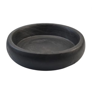 ชามตกแต่งสีดำแบบเรียบง่ายที่วางกลางโต๊ะรับประทานอาหารที่เสิร์ฟขนมแสดงเทียนหรือใช้งานในบ้านได้เหนือกาลเวลา - Product Image 1