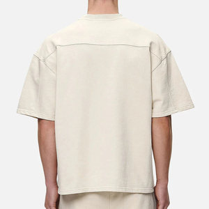 T-shirts pour hommes 100% coton, grande taille, couleur unie, coupe ample, longueur personnalisée, impression sérigraphique, décontracté, surdimensionné - Product Image 3