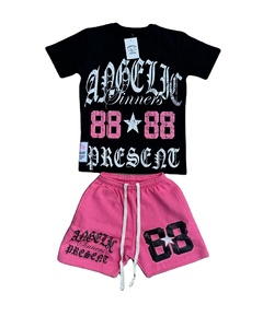 T-shirt d'été deux pièces pour homme, imprimé DTG, 100 % coton, tissu éponge, logo personnalisé imprimé par transfert thermique sur le devant, respirant, style décontracté - Product Image 2