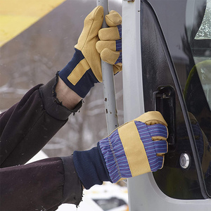 Guantes de Seguridad de Piel de Cabra Beige, Forro de Lana Aislante de 100g, Guantes de Trabajo de Invierno con Puño de Punto, Certificación Industrial CE, Protección contra el Frío - Product Image 5