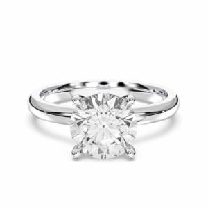 2.48 Carat E-F/VVS-VS Moissanite Round Shape Engagement <b>Ring</b> Solid Gold Prong <b>Set</b> Solitaire <b>for</b> <b>Women</b> - Product Image 6