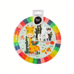 Assiettes jetables pour fête sur le thème des animaux de la jungle, 23 cm, lot de 8, fournitures de fête - Product Image 2