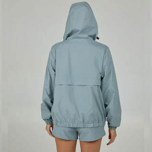 Best Quality Windbreaker Jacket and <b>Shorts</b> 2 Piece Set Wholesale LOW MOQ Custom Manufacture Embroidered <b>Zip</b> Up Windbreaker Sets - Product Image 4