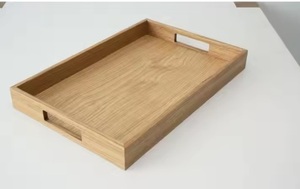 Plateau en bois nouvellement arrivé avec poignée Plateau de service en bois massif poli naturel - Product Image 2