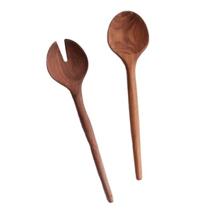 Mango <b>Wood</b> Hot Sale Utensil Spoon and Fork Tableware Acacia/Mango <b>Wood</b> <b>Salad</b> <b>Servers</b> Set for Kitchenware - Product Image 1