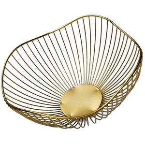 Corbeille à fruits de rangement en fer de qualité supérieure finition dorée taille personnalisée panier de rangement décoratif de table décors de cuisine pour la maison - Product Image 5