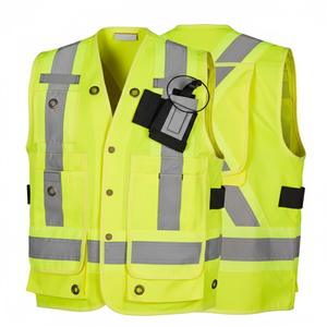 Chaleco de Trabajo de Alta Visibilidad con Bolsillo con Cremallera Reflectante, Color Personalizado, Seguridad, Poliéster, No Tóxico, para Hombre, Venta al por Mayor - Product Image 5