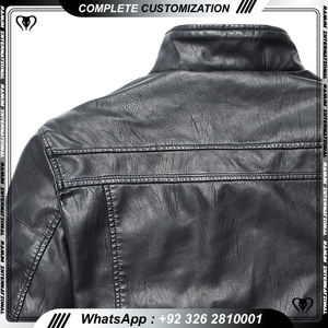 Veste en cuir noir de haute qualité pour hommes/veste en cuir pour hommes 2024 vestes en cuir véritable pour l'hiver - Product Image 6