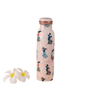 Modern Peacock Printed Metal <b>Water</b> <b>Bottle</b> for Daily Use Reusable Leak Proof Beverage <b>Bottle</b> Ideal Office Travel <b>Gym</b> and Gifting - Product Image 2