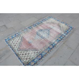 พรมตุรกีขนาด 3.5x6.1 ฟุต พรมลายวินเทจ พรมสีน้ำเงินชมพู - Product Image 3