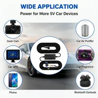 Kit de Cableado de 3 Hilos con Protección de Bajo Voltaje y Corte Automático, Cable Buck de 11.5V o 23.5V, de 12V/24V a 5V 2.5A 3.5M con Fusible