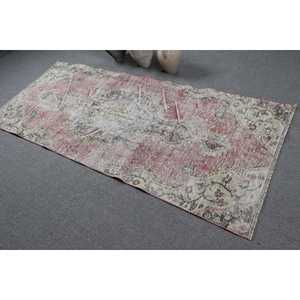 พรมวินเทจสไตล์ตุรกี ขนาด 3.6x8.2 ฟุต (110x250 ซม.) ลายต้นไม้และพืชสีแดง - Product Image 4