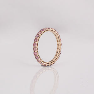 Luxueux 10KT plaqué or rose coupe laboratoire diamant cultivé pleine éternité alliance classique luxe cadeau de mariage pour les femmes - Product Image 5