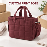 Sac fourre-tout personnalisé imprimé, sac à main matelassé doux avec poches latérales, réutilisable pour les courses quotidiennes et les voyages