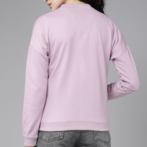 Sweat-shirt en coton surdimensionné pour femmes élégantes pull à col ras du cou à manches longues avec marque personnalisée - Product Image 3