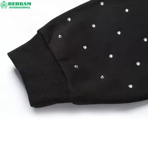 ผู้ผลิตเสื้อฮู้ดดี้เฟรนช์เทอร์รี่แบบหนา 500 GSM ทรงปกติ ซิปหน้า พิมพ์ลายดิจิทัล ประดับด้วยคริสตัล งานฝีมือ 100% ขายส่ง - Product Image 4