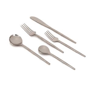 Juego de cubiertos con mango liso redondo cónico de diseño real seguro para alimentos de acero inoxidable, Decoración de mesa para boda - Product Image 1