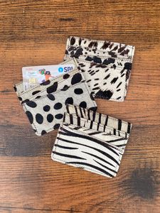 เคสใส่บัตรเครดิตหนังวัวแท้สำหรับผู้หญิงผมตะวันตกทำด้วยมือพิมพ์ลายสัตว์ - Product Image 2