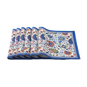 Tapis de table à manger de qualité supérieure Design floral à motifs de diamants abstraits Style de cadeaux durable Finition brodée en coton 100% - Product Image 4