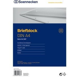 สมุดจดบันทึก Soennecken DIN A4 แบบมีเส้นตาราง 70 กรัม/ตร.ม. สีขาว 50 แผ่น - Product Image 1