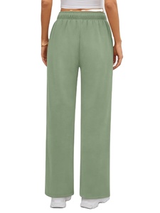 กางเกงวอร์มทรงหลวมปักโลโก้ผ้าแคนวาสระบายอากาศทรงขาบานสำหรับผู้หญิงและผู้ชาย - Product Image 4