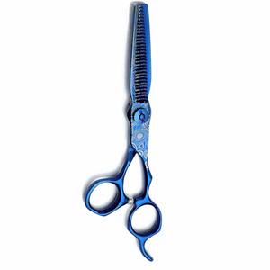 แฟนซีจับผมกรรไกรผอมบางสีฟ้ามืออาชีพ 32 ฟันผมสโลว่นกรรไกรผอมบางด้วยสกรูปรับ - Product Image 4