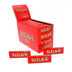 Boîte de feuilles à rouler Rizla de taille moyenne, rouge, approuvée FSC, gomme arabique naturelle pour le traitement du tabac, feuilles à rouler Rizzla pour tabac - Product Image 1