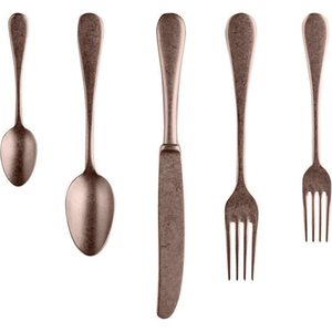 Quantité en vrac de haute qualité en acier inoxydable plaqué or rose couverts 5 pièces cuillère fourchette couteau couverts ensemble pour le dîner au restaurant - Product Image 1