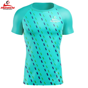 Rash Guard à manches courtes pour hommes vente en gros personnalisé fabriqué en usine avec impression de logo - Product Image 3