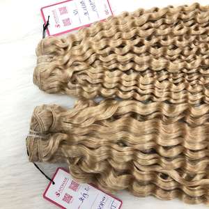 ผมต่อแบบหยักศกและหยิกลึกเทคนิคใหม่เครื่องต่อผมต่อสีบลอนด์ผมแบบมัดผมสไตล์ผม - Product Image 3