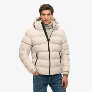 Veste matelassée à capuche personnalisée de haute qualité pour hommes hiver chaud léger manteau alternatif en duvet matelassé veste à bulles avec fermeture éclair - Product Image 5